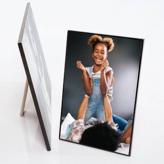 Portrait photo mount displayed on an easel